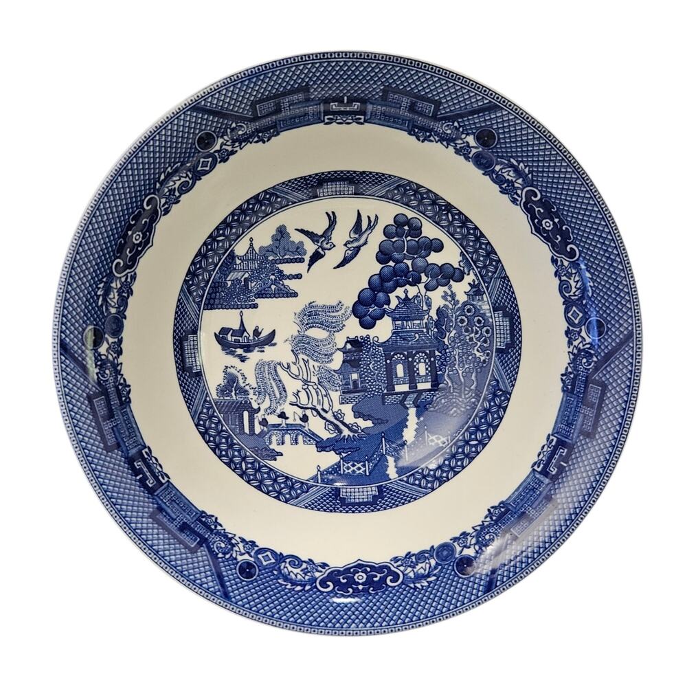 Johnson Bros Willow Blue White Berry Bowls Made in England Set of 2